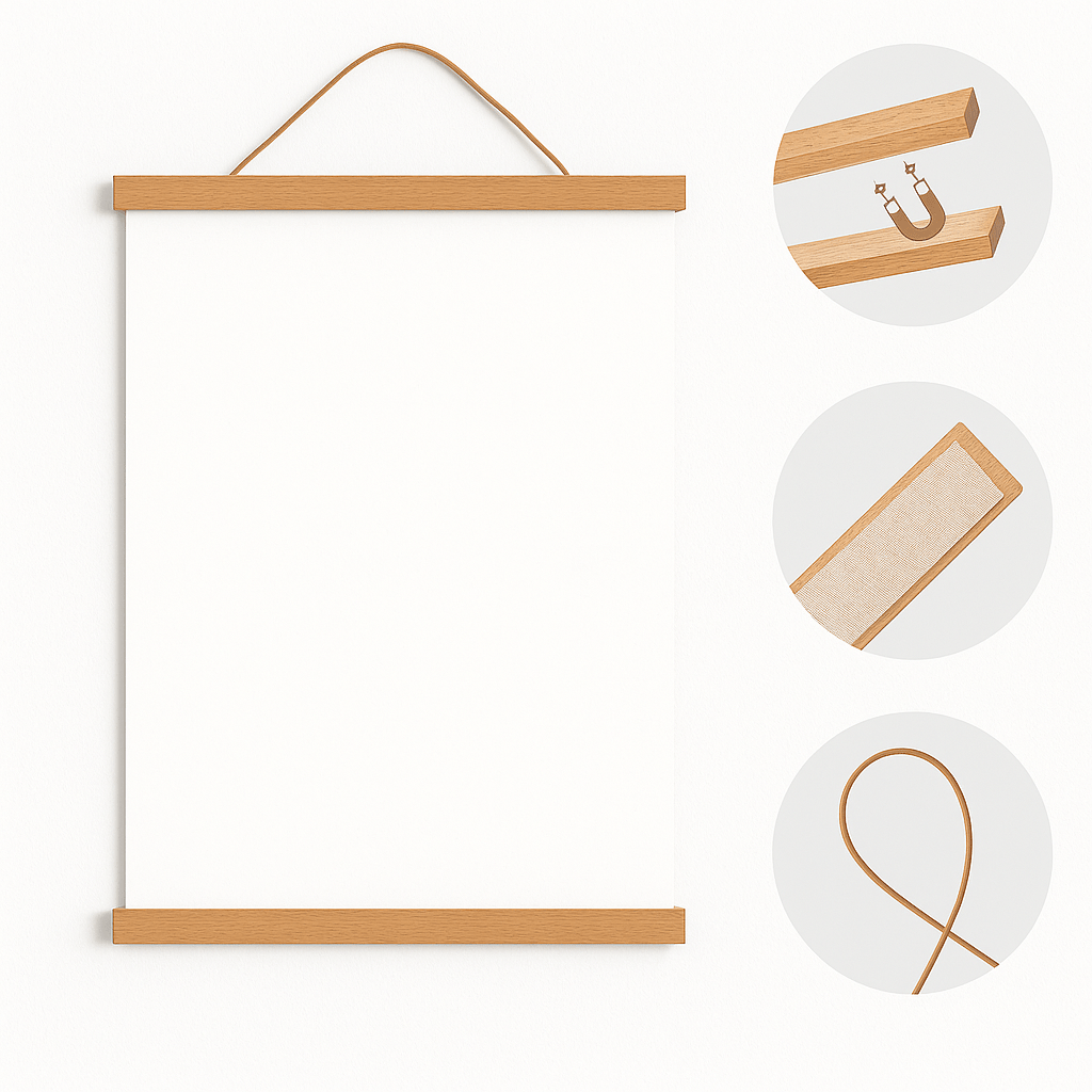 Accroche magnétique en bois - Nostalgic Poster