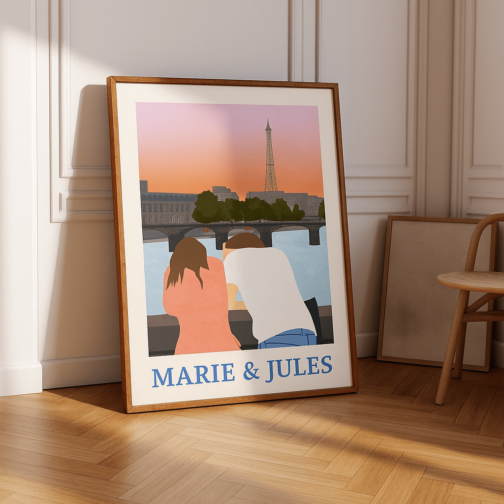 Affiche couple personnalisée - Nostalgic Poster