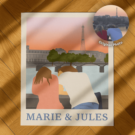 Affiche couple personnalisée - Nostalgic Poster