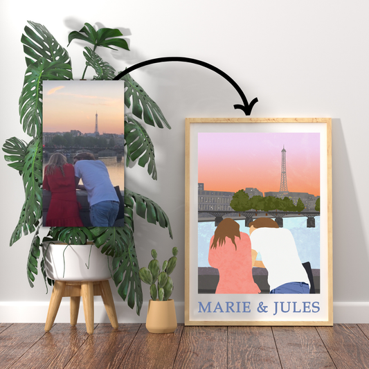 Affiche couple personnalisée